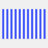 Elegant helder koninklijk blauw gestreept patroon inpakpapier vel (Voorkant)