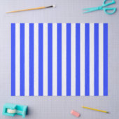 Elegant helder koninklijk blauw gestreept patroon tissuepapier (Craft)