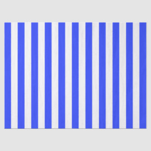 Elegant helder koninklijk blauw gestreept patroon tissuepapier