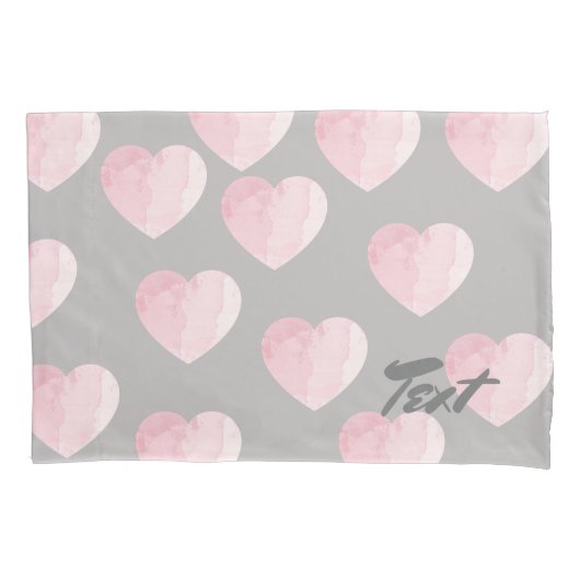 Elegant Helder Licht Roze Liefde Hartpatroon Kussensloop (Voorkant)