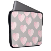Elegant Helder Licht Roze Liefde Hartpatroon Laptop Sleeve (Voorkant Rechts)