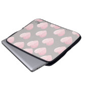 Elegant Helder Licht Roze Liefde Hartpatroon Laptop Sleeve (Voorkant onderkant)