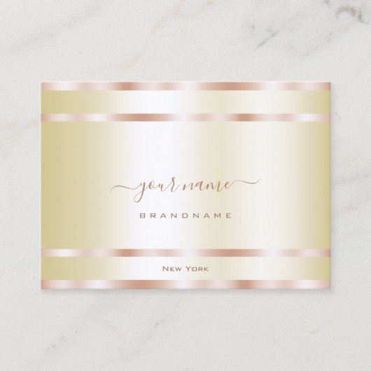Elegant helder lichtgevend goud en Roos Golden Dec Visitekaartje (Voorkant)