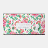 Elegant Helder Meisje Roze Bloemen Patroon Bureaumat (Keyboard & Muis)