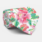 Elegant Helder Meisje Roze Bloemen Patroon Stropdas (Opgerold)