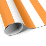Elegant helder oranje en wit gestreept patroon cadeaupapier<br><div class="desc">Eenvoudig helder oranje streepjes inpakpapier - perfect voor verjaardagen en halloween.</div>