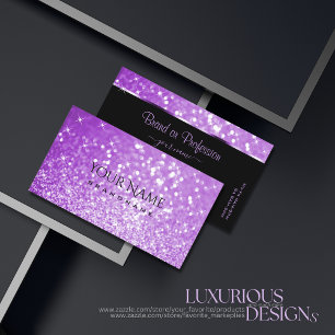 Elegant helder Paars glitter Sparkle Stars Modern Visitekaartje