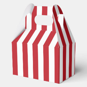 Elegant helder rood en wit gestreept patroon bedankdoosjes