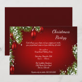 Elegant helder rood kerstfeest kaart (Voorkant / Achterkant)