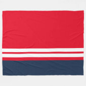 Elegant Helder Rood Marine Blauw Wit Racing Stripe Fleece Deken (Voorkant (Horizontaal))