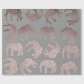 elegant helder roos goud tribaal olifantenpatroon cadeaupapier (Vlak)