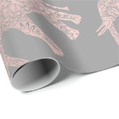elegant helder roos goud tribaal olifantenpatroon cadeaupapier (Rol Hoek)