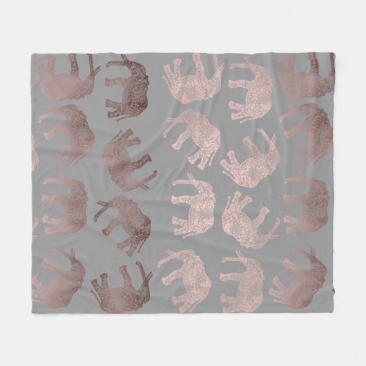 elegant helder roos goud tribaal olifantenpatroon fleece deken (Voorkant (Horizontaal))