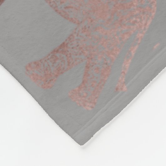 elegant helder roos goud tribaal olifantenpatroon fleece deken (Hoek)