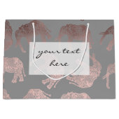 elegant helder roos goud tribaal olifantenpatroon large cadeautasje (Voorkant)