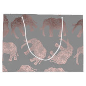 elegant helder roos goud tribaal olifantenpatroon large cadeautasje (Achterkant)