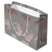 elegant helder roos goud tribaal olifantenpatroon large cadeautasje (Achterkant Gekanteld)