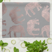 elegant helder roos goud tribaal olifantenpatroon theedoek (Gevouwen)