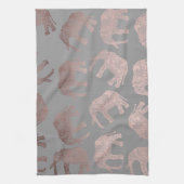 elegant helder roos goud tribaal olifantenpatroon theedoek (Verticaal)