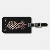 elegant, helder roos goud tropische anananas bagagelabel (Voorkant horizontaal)