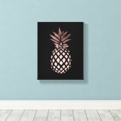 elegant, helder roos goud tropische anananas canvas afdruk (Insitu (Houten vloer))
