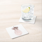 elegant, helder roos goud tropische anananas kartonnen onderzetters (Insitu)