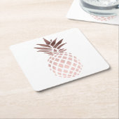 elegant, helder roos goud tropische anananas kartonnen onderzetters (Schuin)