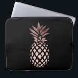 elegant, helder roos goud tropische anananas laptop sleeve<br><div class="desc">Minimalistisch en stijlvol ontwerp voor faux roos gouden anananas. U kunt de achtergrondkleur kiezen.</div>