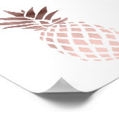 elegant, helder roos goud tropische anananas poster (Hoek)