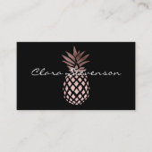 elegant, helder roos goud tropische anananas visitekaartje (Voorkant)