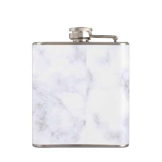 elegant, helder roos gouddiamant witte marmer heupfles (Achterkant)