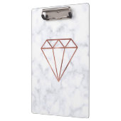 elegant, helder roos gouddiamant witte marmer klembord (Links)