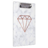 elegant, helder roos gouddiamant witte marmer klembord (Rechts)