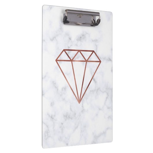 elegant, helder roos gouddiamant witte marmer klembord (Rechts)
