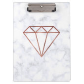 elegant, helder roos gouddiamant witte marmer klembord (Voorkant)