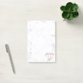 elegant, helder roos gouddiamant witte marmer post-it® notes (Kantoor)