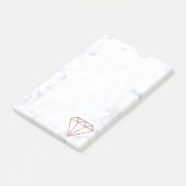 elegant, helder roos gouddiamant witte marmer post-it® notes (Schuin)