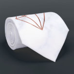 elegant, helder roos gouddiamant witte marmer stropdas<br><div class="desc">Moderne en trendy vormgeving met faux roos gouden diamant en witte marmer.</div>