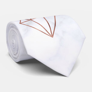 elegant, helder roos gouddiamant witte marmer stropdas