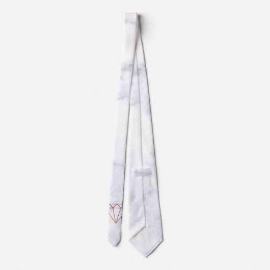 elegant, helder roos gouddiamant witte marmer stropdas (Achterkant)