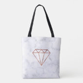 elegant, helder roos gouddiamant witte marmer tote bag (Achterkant)