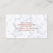 elegant, helder roos gouddiamant witte marmer visitekaartje (Achterkant)