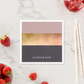 elegant helder roos goudroze grijze kleurenblok servet (Insitu)