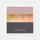 elegant helder roos goudroze grijze kleurenblok servet (Voorkant)