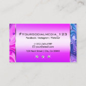Elegant Helder Roze Paarse Gemarmerd met Diamanten Visitekaartje (Achterkant)