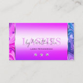 Elegant Helder Roze Paarse Gemarmerd met Diamanten Visitekaartje (Voorkant)