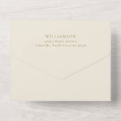 Elegant Helder Roze Waterverf Bloemen Bruiloft All In One Uitnodiging (Achterkant)