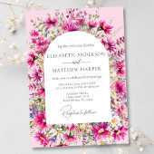 Elegant Helder Roze Wildbloemen Bloemen Bloemen Br Kaart