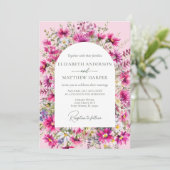 Elegant Helder Roze Wildbloemen Bloemen Bloemen Br Kaart (Staand voorkant)