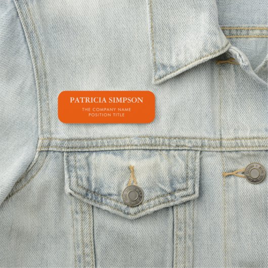 Elegant helder Sinaasappel en wit: gedurfde profes Naamplaatje (In situ)